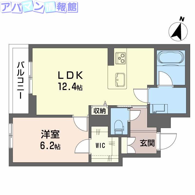 シャーメゾン笹和(1LDK/2階)の間取り写真