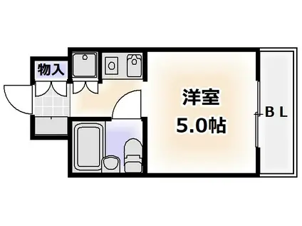 GSハイム夕陽ヶ丘(ワンルーム/5階)の間取り写真