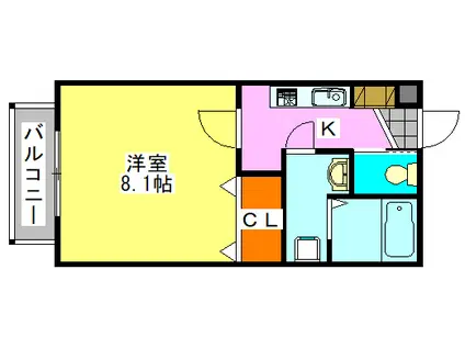 プライムテスタ(1K/2階)の間取り写真