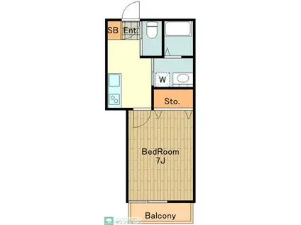 WINBELL(1K/1階)の間取り写真