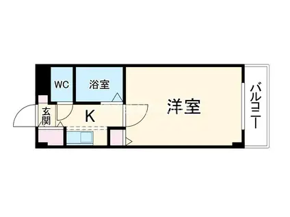 バーズハウス(1K/1階)の間取り写真