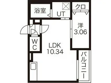 ウォーレンカンセイIIWARREN KANSEI II(1LDK/1階)の間取り写真
