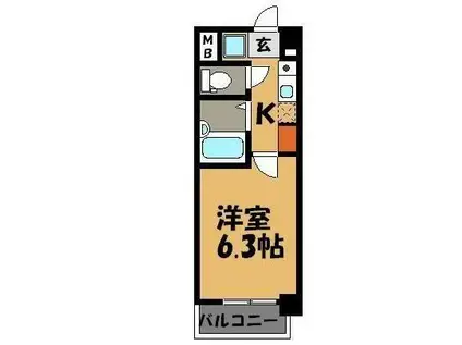 スクエア藤崎(1K/4階)の間取り写真