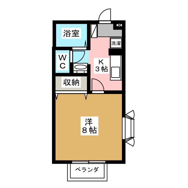 サンウィッシュ柴宮(1K/1階)の間取り写真