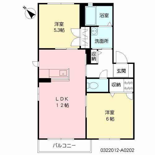 メイプルJ(2LDK/2階)の間取り写真