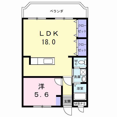 第1三正マンション(1LDK/2階)の間取り写真