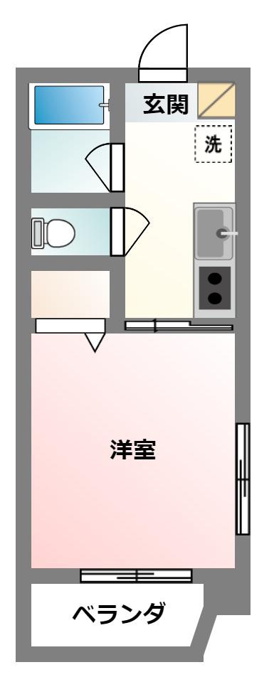 ROSSOESTATE(1K/2階)の間取り写真