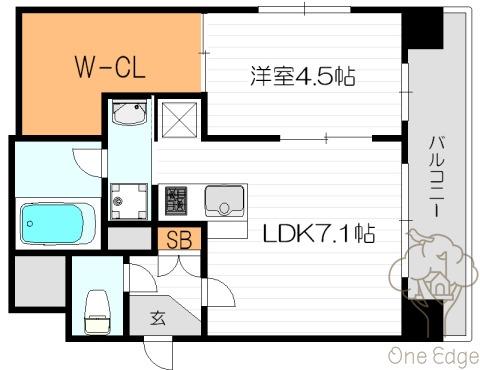 CITY SPIRE十三東(1LDK/7階)の間取り写真