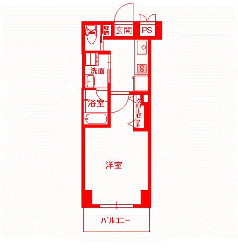 アークヒルズ横浜天王町 イースト(1K/2階)の間取り写真