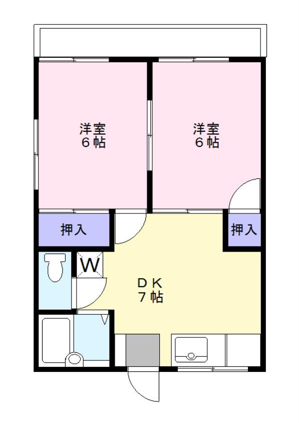 小嶋ハイツ(2DK/2階)の間取り写真