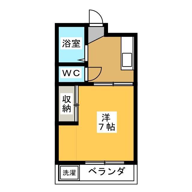 メゾンフジ(1K/3階)の間取り写真