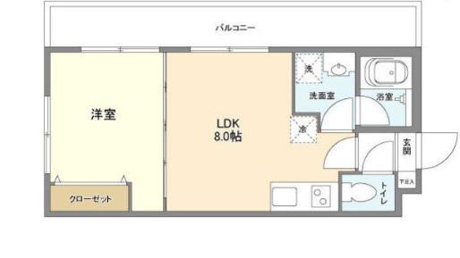 ブランドール都立大(1LDK/2階)の間取り写真