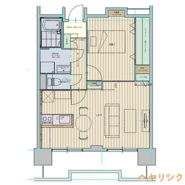 ISM徳川RESIDENCE(1LDK/13階)の間取り写真