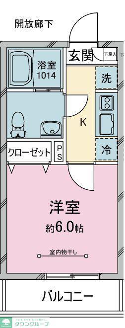 川越市的場計画(1K/2階)の間取り写真