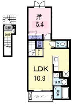 エクイティ(1LDK/2階)の間取り写真
