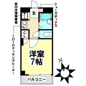 エスポワール(1K/2階)の間取り写真