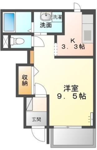 カネウロコ北矢三(1K/1階)の間取り写真
