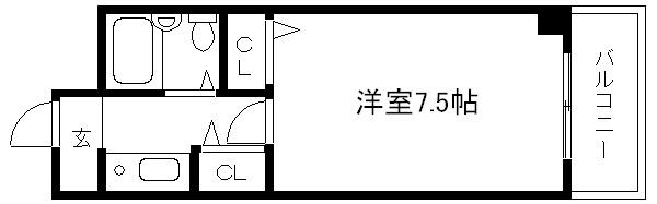 レジデンスオークラ(1K/2階)の間取り写真