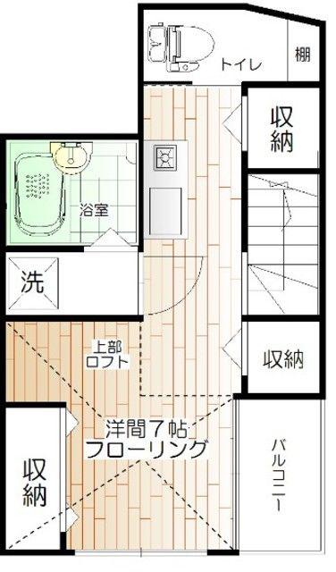 ブライトステージ大和町(ワンルーム/2階)の間取り写真