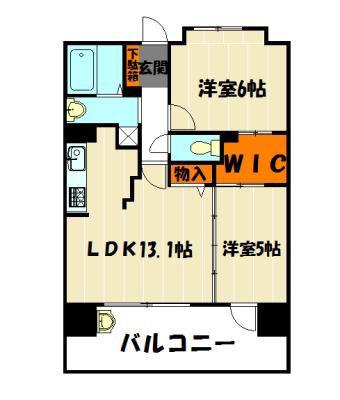 コスモ朝霞台パークサイドヒルズ(2LDK/9階)の間取り写真