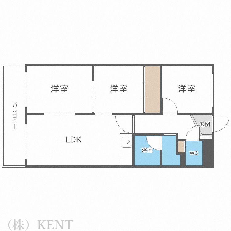 200松井ビル(3LDK/5階)の間取り写真