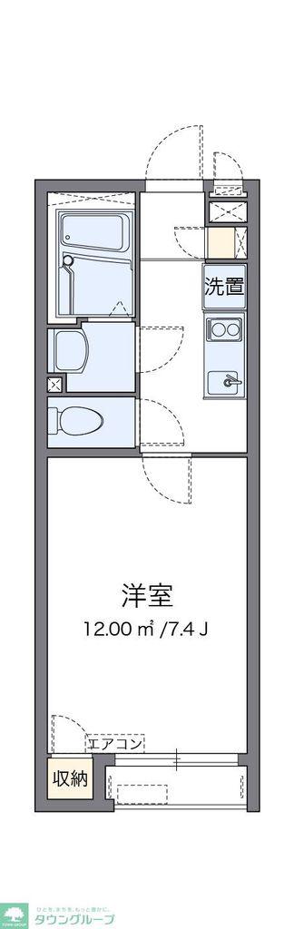 クレイノスヨン(1K/1階)の間取り写真