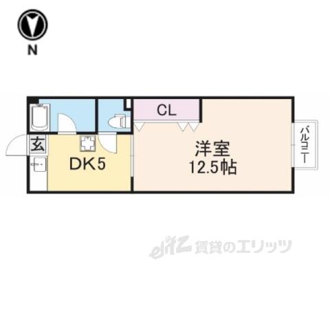 グリーンハイツオオタヤ(1DK/2階)の間取り写真