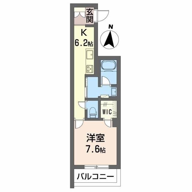 シャーメゾン九品寺(1K/2階)の間取り写真