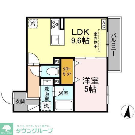 DBLESS川崎 イースト(1LDK/3階)の間取り写真