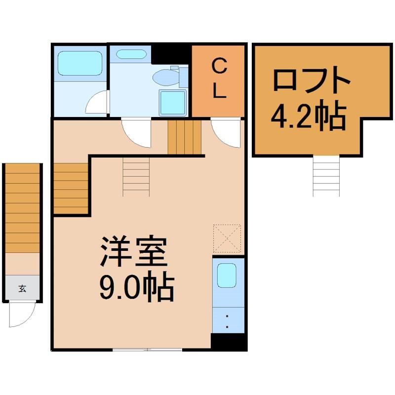 クレイン御器所(1SK/2階)の間取り写真