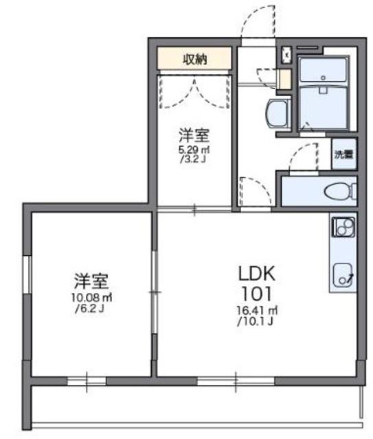 レオパレスピュアグリーン(1SLDK/2階)の間取り写真