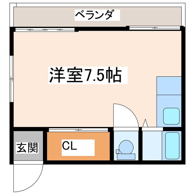 コーポじゅん(ワンルーム/2階)の間取り写真