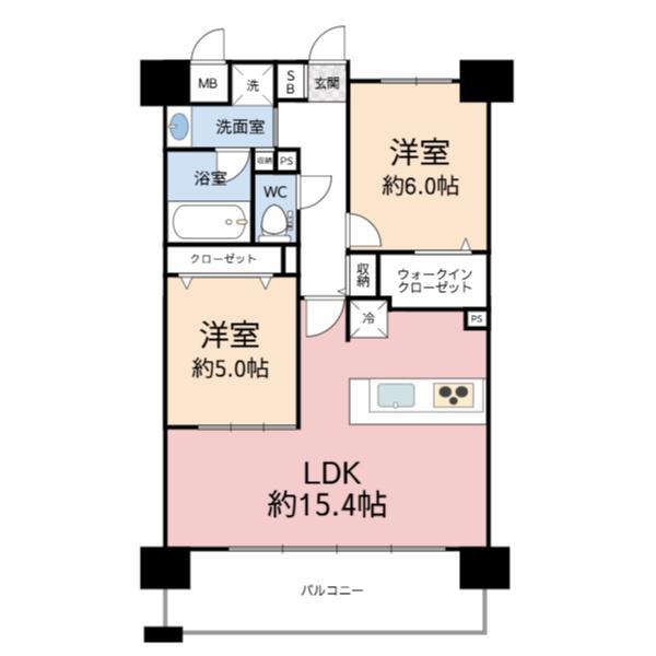 コンフォール京橋(2LDK/8階)の間取り写真