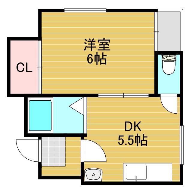 サンライフ菅原(1DK/1階)の間取り写真