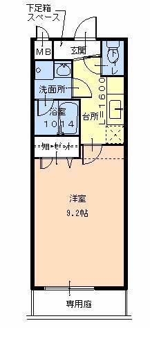 フジパレスフェリーチェ(1K/1階)の間取り写真