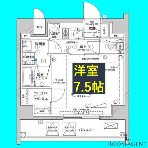 ディアレイシャス大須赤門通本町(1K/7階)の間取り写真