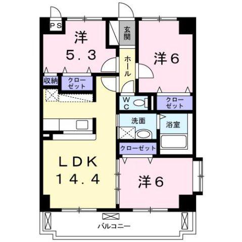ドリームブライト21(3LDK/3階)の間取り写真