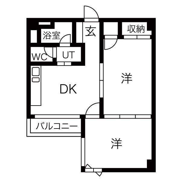 第7スカイパレス(2DK/3階)の間取り写真