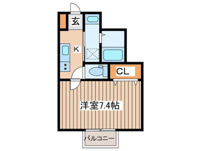 クラス清水沼(1K/1階)の間取り写真