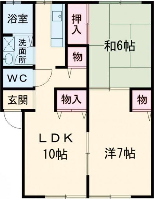 ポールロワイヤル(2LDK/1階)の間取り写真