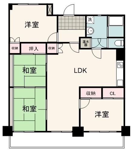 サンミエール千歳(4LDK/14階)の間取り写真