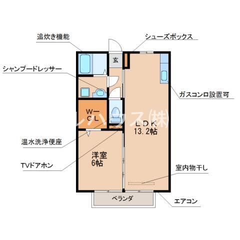 メゾンルーチェ(1LDK/2階)の間取り写真