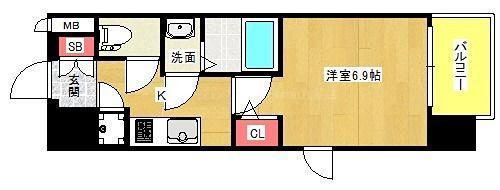 ファーストレジデンス大阪BAYSIDE(1K/5階)の間取り写真