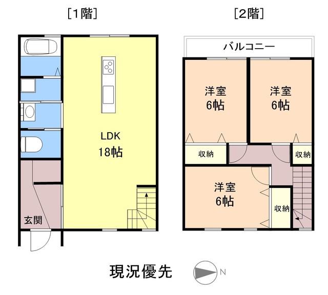 カシータ南蔵王(3LDK/1階)の間取り写真