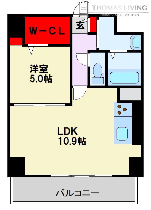 プランドール綾(1LDK/8階)の間取り写真