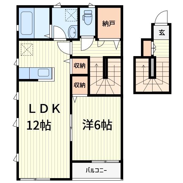 ミニョン・M(1LDK/1階)の間取り写真