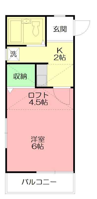 エポック伊勢原(1K/2階)の間取り写真