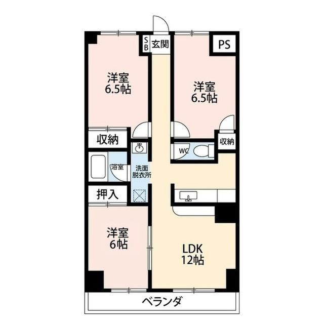 KGKベルパレス(3LDK/5階)の間取り写真