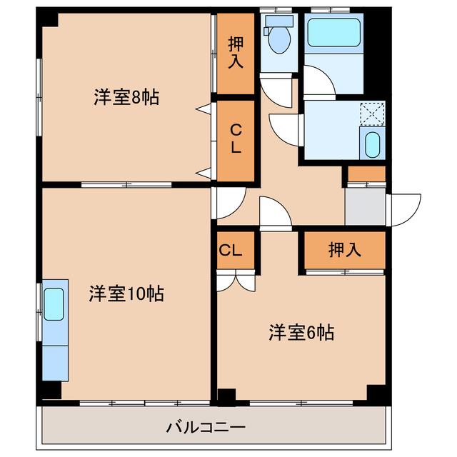SKハイツ(2LDK/1階)の間取り写真