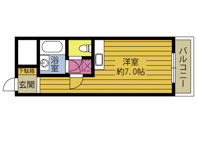 ハーメイン原新町(ワンルーム/3階)の間取り写真